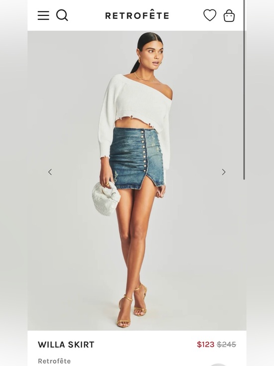 Retrofete Dresses & Skirts - 💍NWT Retrofete *One Day Sale* ‘Willa’ Pearl Button-Front Denim Mini Skirt XS💍
